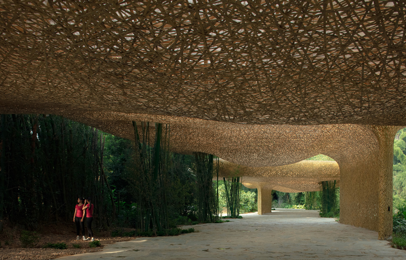 lllab. introduces a huge bamboo canopy to beauty spot in yangshuo, china designboom