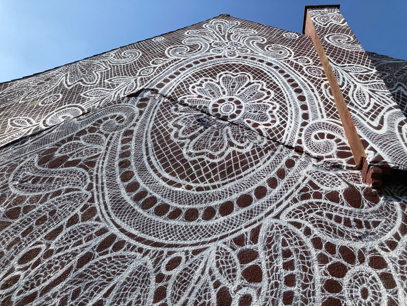 nespoon's giant lace mural in calais, france, pays tribute to the city's unique history - 3