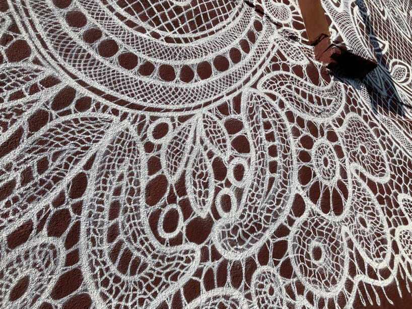 nespoon's giant lace mural in calais, france, pays tribute to the city's unique history - 4