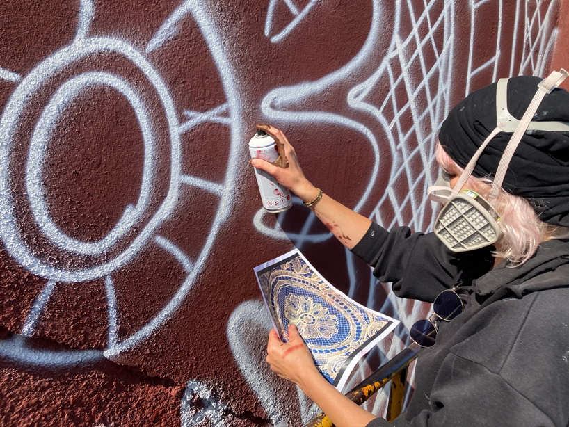 nespoon's giant lace mural in calais, france, pays tribute to the city's unique history - 5