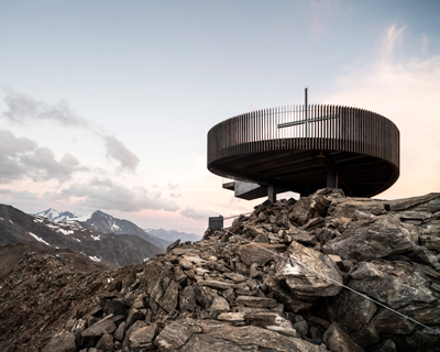 noa* completes ötzi peak observation deck which floats 3,251 meters atop italian glacier