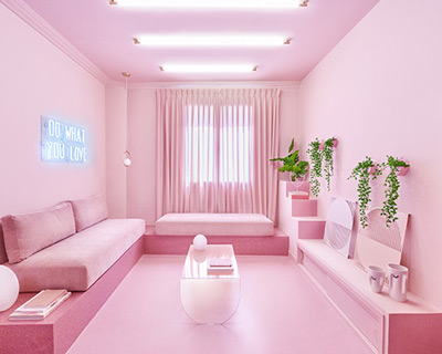 12 shades of pink make up the 'minimal fantasy' apartment in madrid by patricia bustos