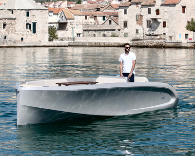 RAND conceives the mana 23 electric motorboat as a 'social space on water'
