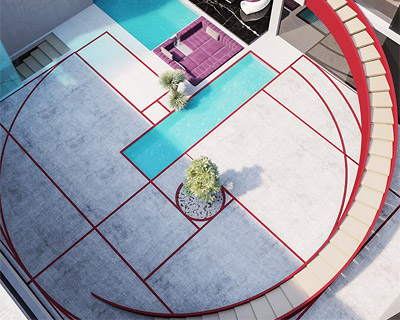 residential proposal in japan generates central courtyard based on fibonacci's golden spiral