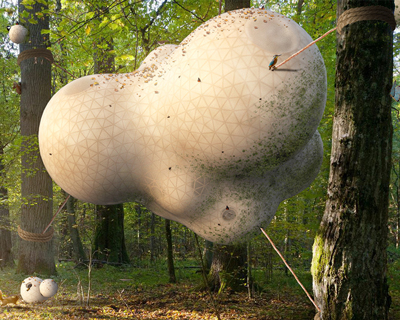 the cocoon treehouse is a bubble-like habitat for humans, animals and nature in france