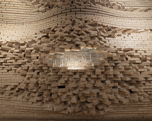 malka architecture 'explodes' brick backdrop to le paname comedy club in paris