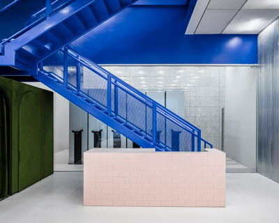 virgil abloh and AMO design off-white's flagship miami venue with a movable wall