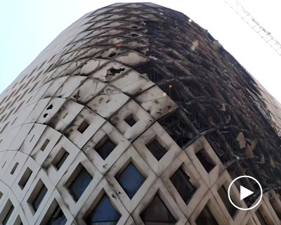 fire erupts at zaha hadid-designed building in beirut