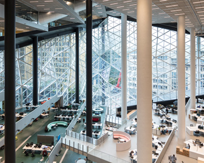 OMA completes 'open and transparent' axel springer building in berlin