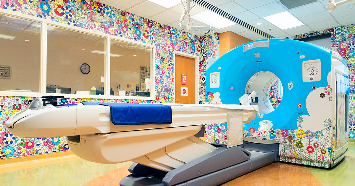 takashi murakami wraps a scan suite at children's hospital with