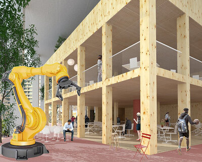AFTER PARTY proposes a future office prototype to reduce the use of concrete