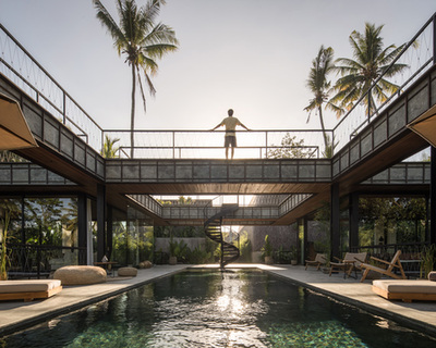 outdoor swimming pool splits alexis dornier's 'bond house' in two in bali