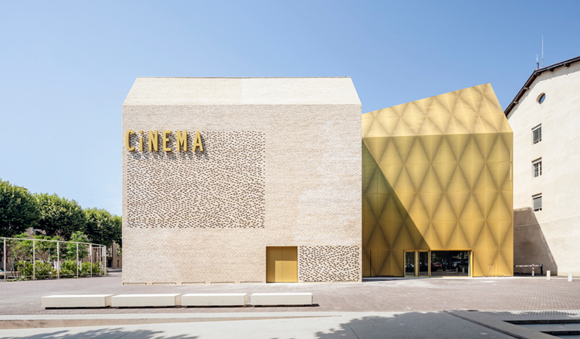 antonio virga architecte completes luminous, perforated cinema in cahors, france - 2