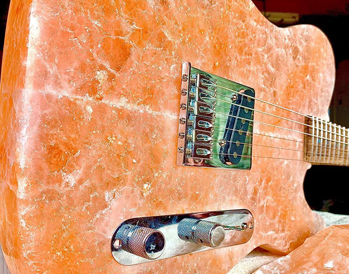 burls art creates guitars made from paper, pencils and himalayan salt