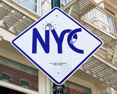 burn & broad turn new york city street signs into playful public art