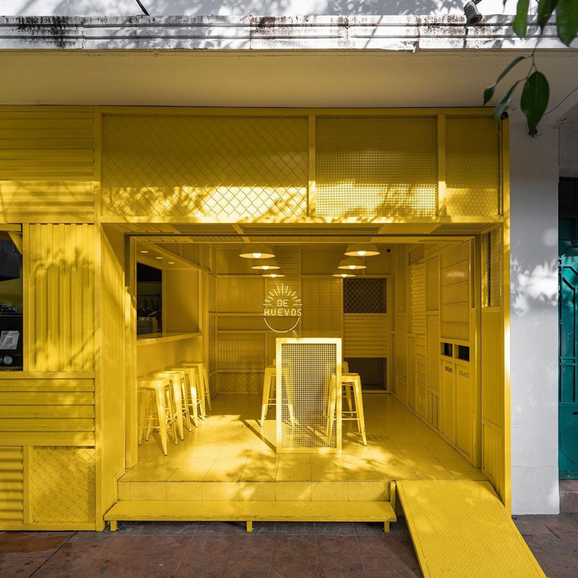 cadena concept design builds an egg-inspired fast food concept in mexico designboom