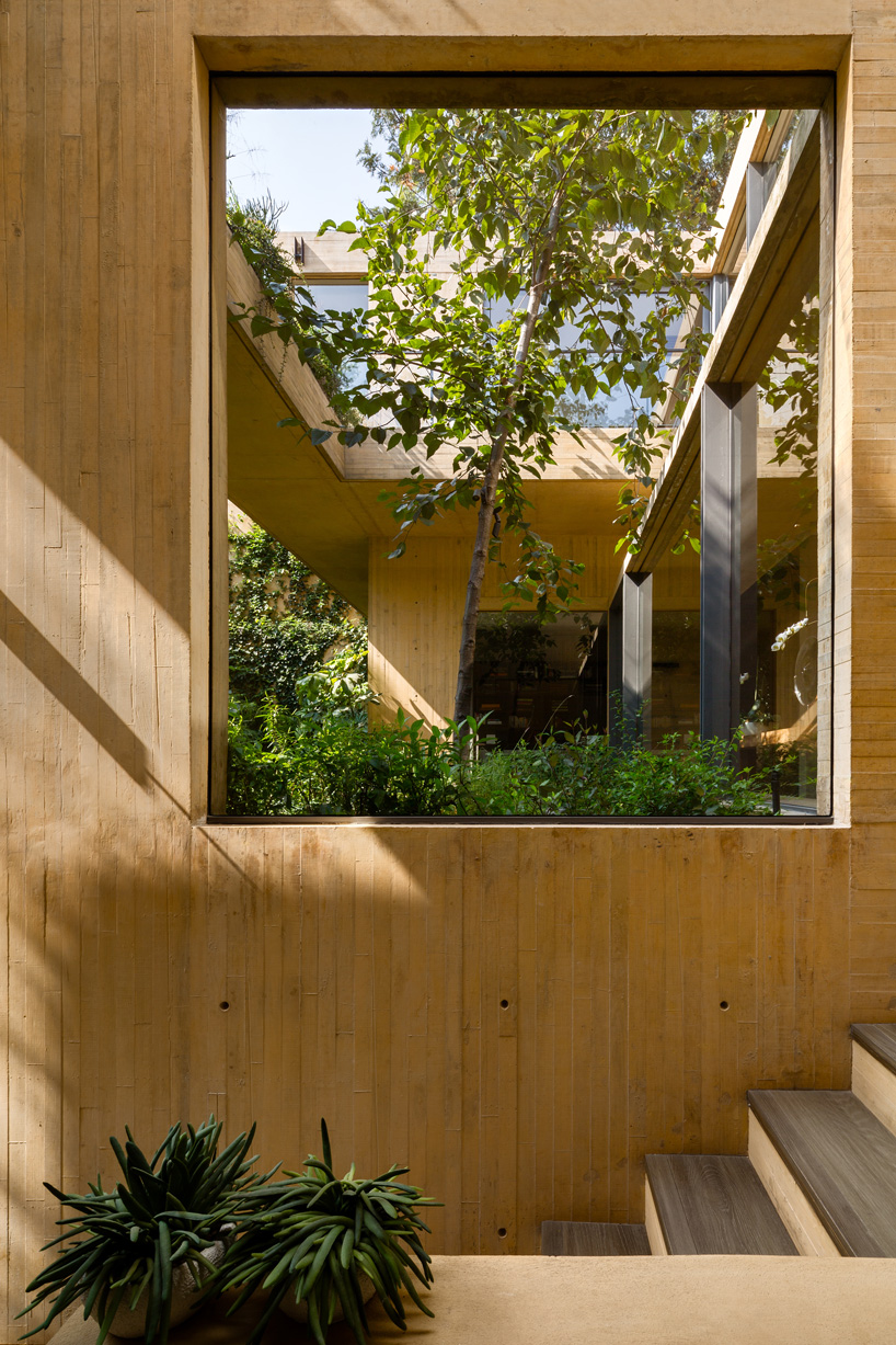 window opens to green terrace