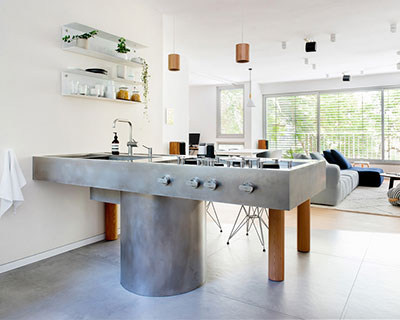 dalit lilienthal adorns minimalist interior in tel aviv with custom-made furniture