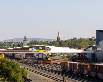 diller scofidio + renfro to connect colorado springs with curved steel pedestrian bridge