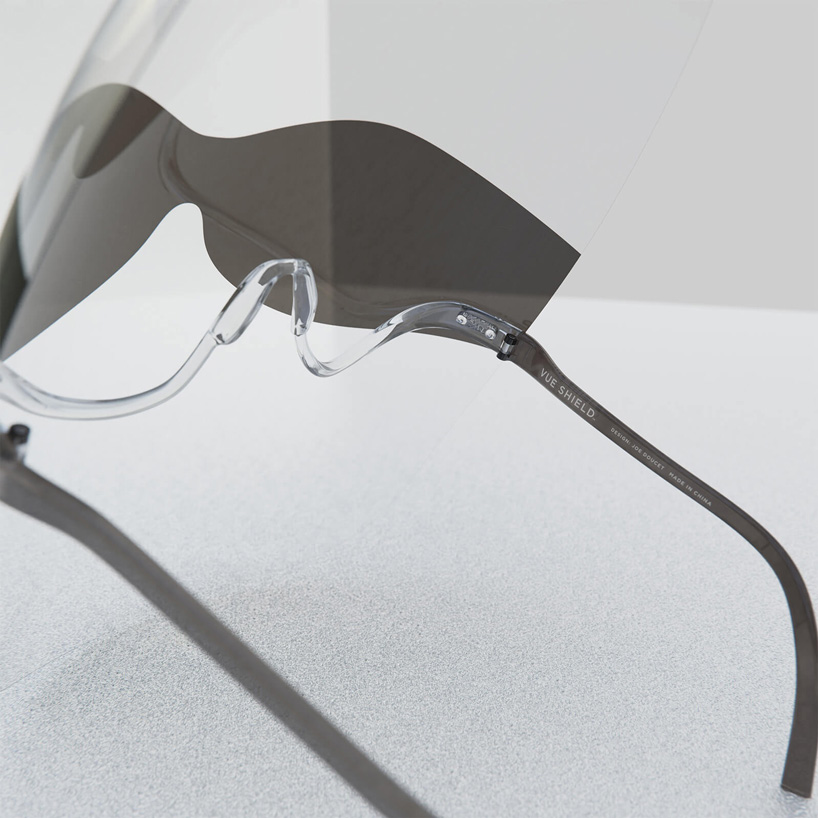 joe doucet fashionable face shield with integrated sunglasses