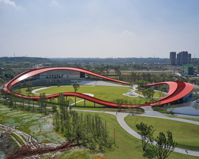 powerhouse company completes undulating 'loop of wisdom' in chengdu, china