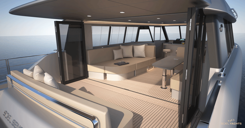 soel yachts unveils a 48ft electric catamaran powered by solar panels designboom