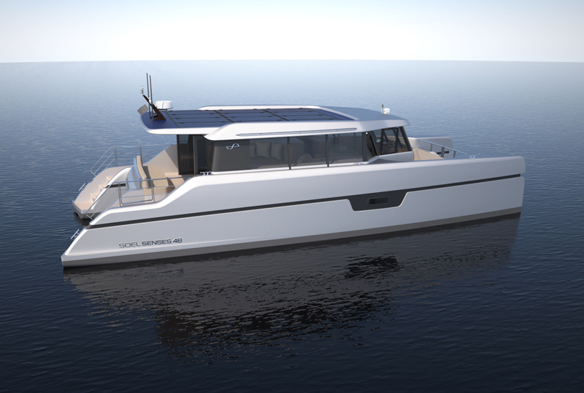 soel yachts unveils a 48ft electric catamaran powered by solar panels designboom