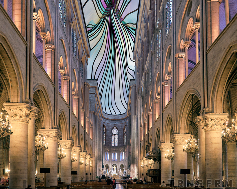 trnsfrm shares an alternative vision of notre dame with stained glass spire designboom
