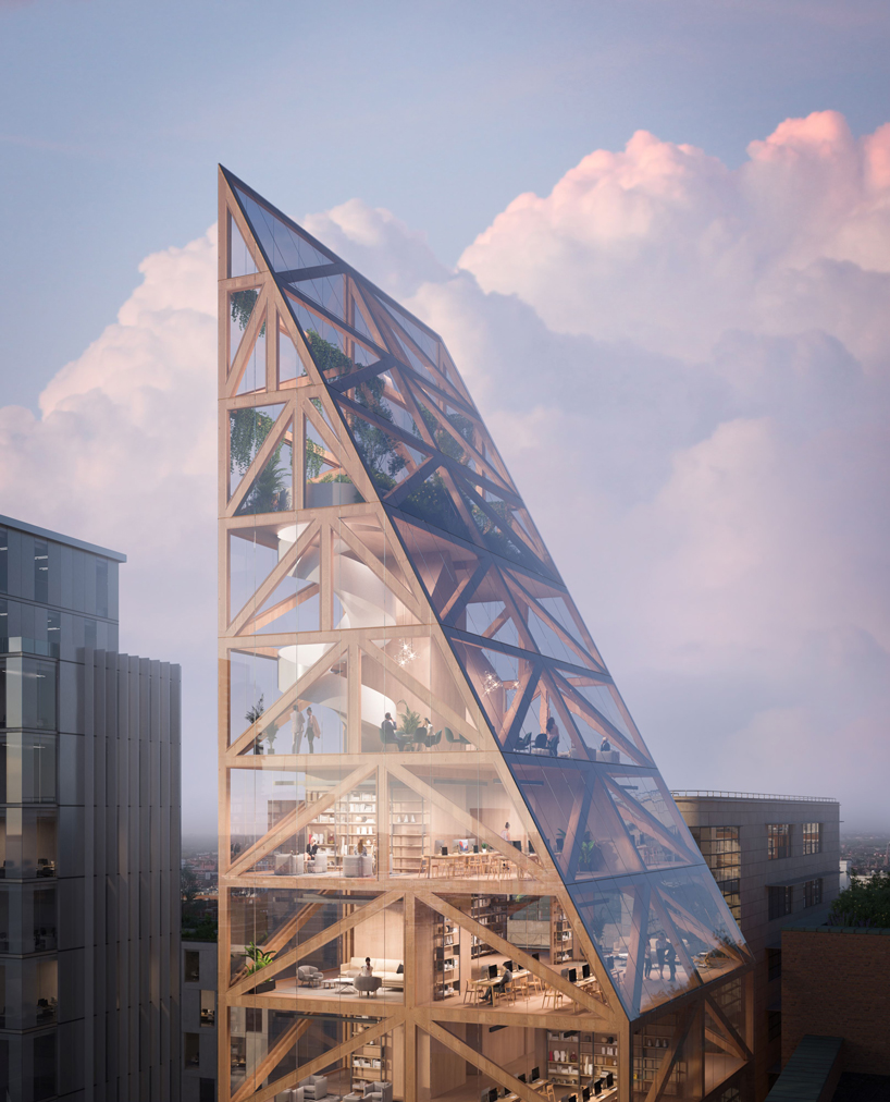 urban agency extends an old mill with a timber tower in dublin's docklands designboom