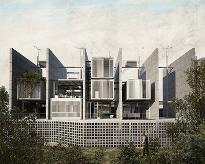 ΜΕΣΟΤΟΙΧΙΕΣ is a social housing concept composed of 23 parallel party walls