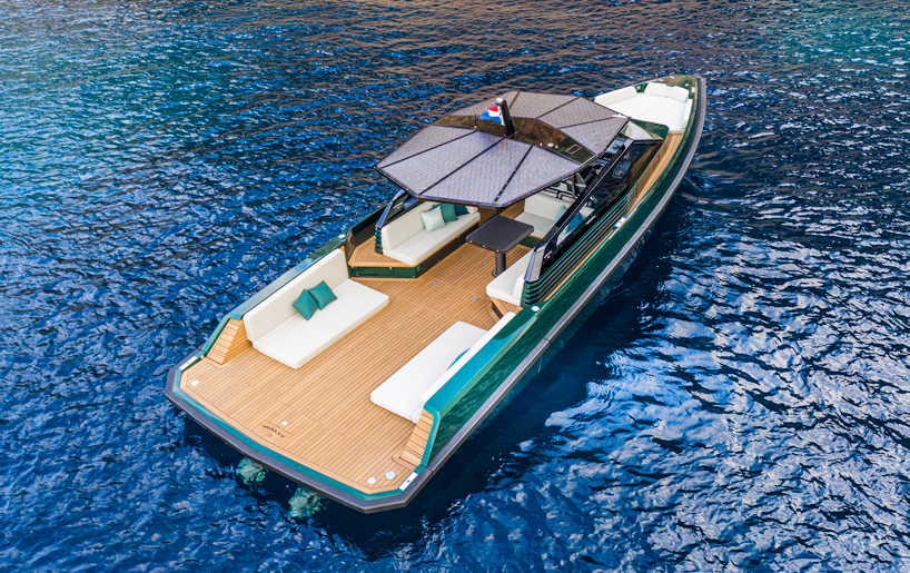 wally unveils a 43ft tender with a center cockpit for increased protection designboom