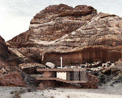 al-'ula house by nicolas dorval-bory + caroline corbasson blends in the saudi arabian desert