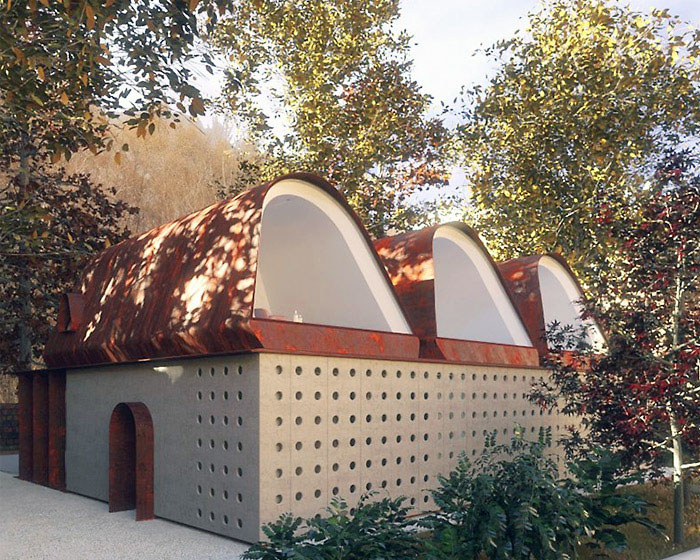 andrea mosca tops 'villa lopez' in france with three tent-shaped private bedrooms