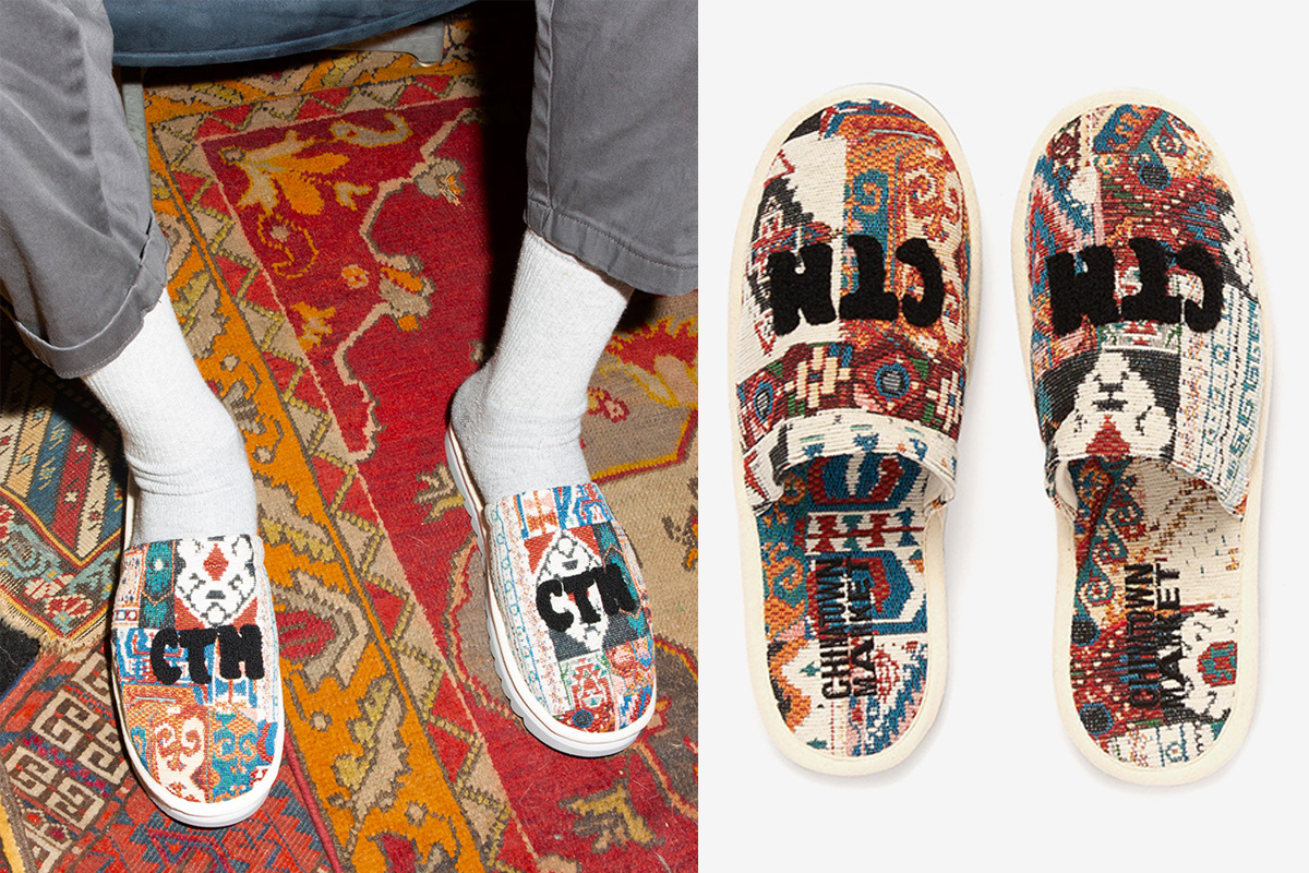 Chinatown Market Hotel Slipper Tapestry Pattern Chunky Sole Slip‎ On Small 90s Vintage Asian Tapestry Slippers / Y2K Slip on Sandals  main image 4