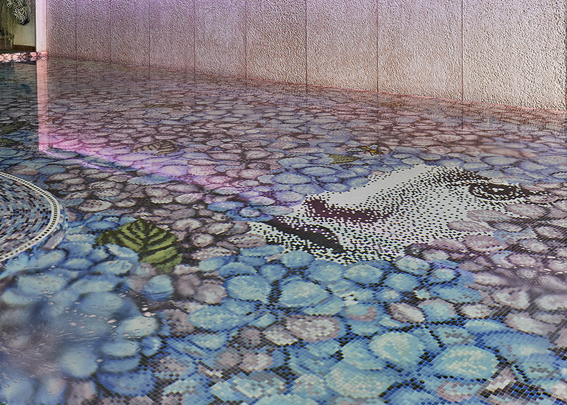 fornasetti renders italian hotel pool with 600,000 bisazza mosaic tiles