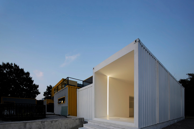 jun murata turns shipping container into meditative gallery + artist's residence in beijing