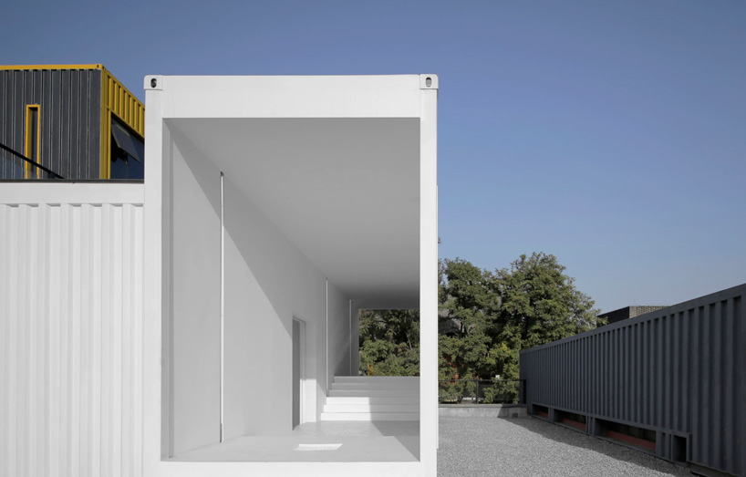 jun murata turns shipping container into meditative gallery + artist's residence in beijing