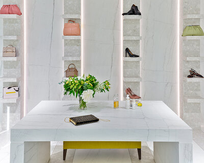 neolith's sintered stone combine art and architecture for new HQ showroom