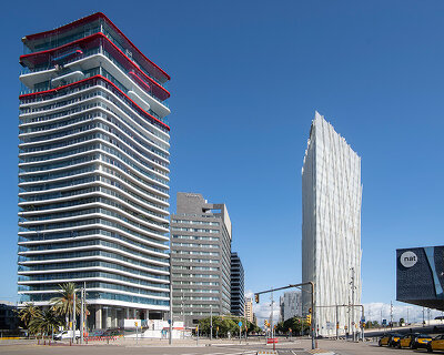 odile decq discusses design of 'antares' as the tower nears completion in barcelona