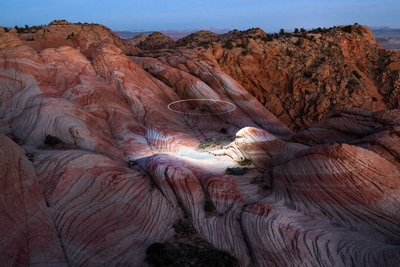 reuben wu uses drones to illuminate utah's erosional landscapes in light storm series
