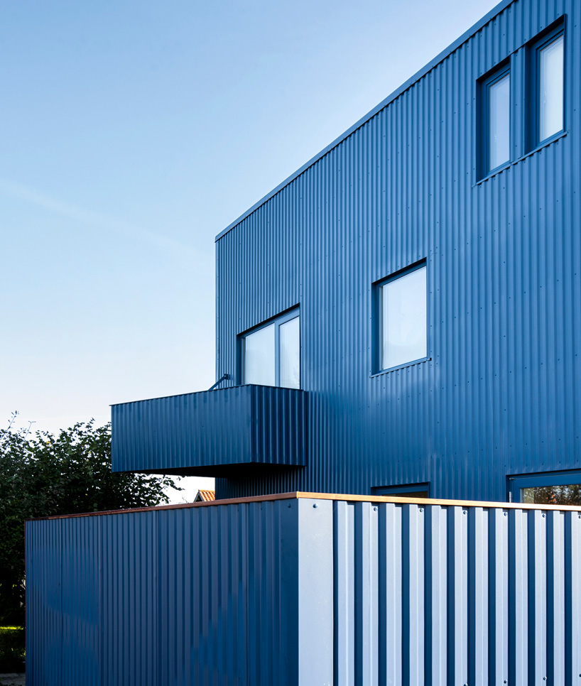 blue corrugated steel exterior