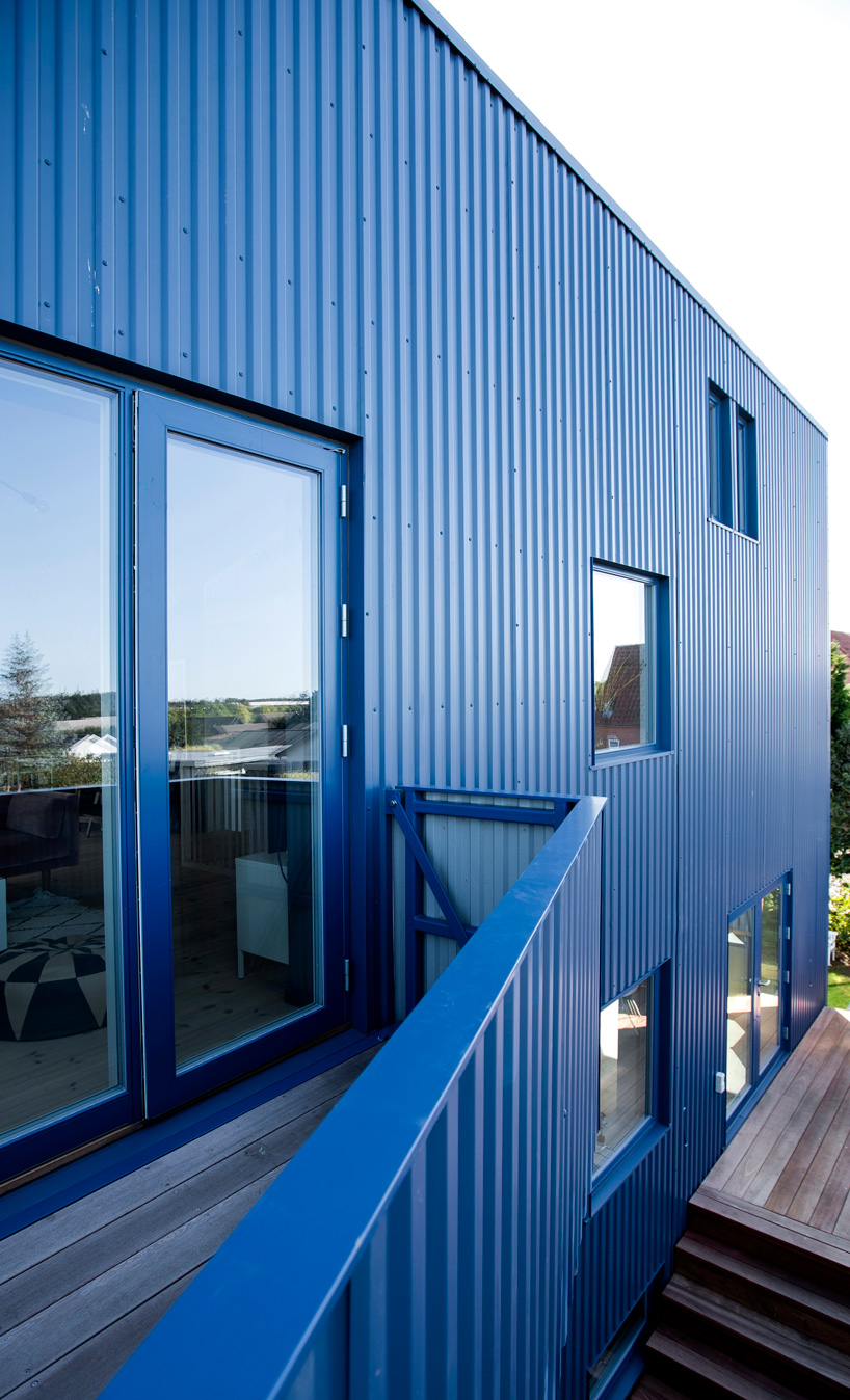 blue corrugated steel exterior