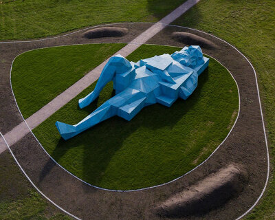 xavier veilhan unveils the vårberg giants, two concrete public sculptures in stockholm