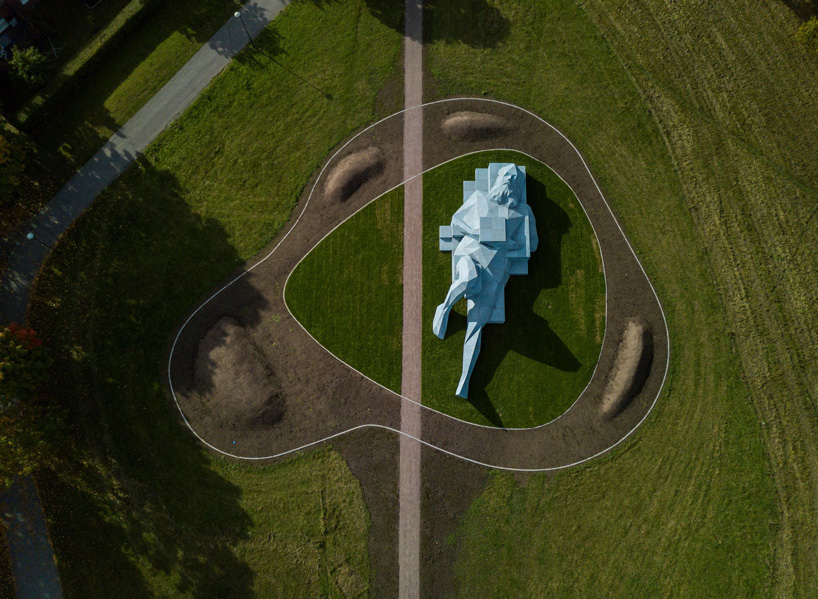 xavier veilhan unveils the vårberg giants, two concrete public