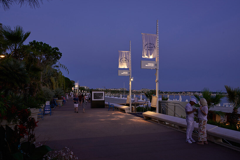 alain gilles installs a high-end lighting system on the beach entrances of cannes