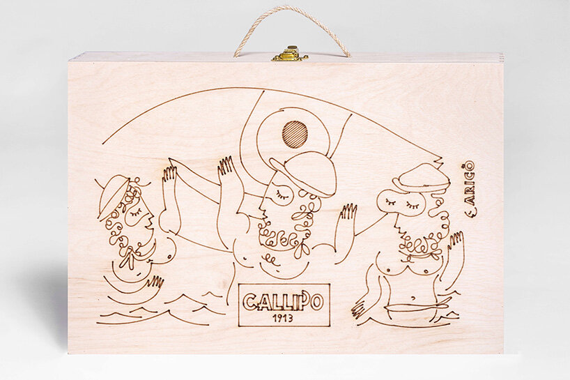 antonio aricò's packaging design for callipo combines doodles with italian mythologies