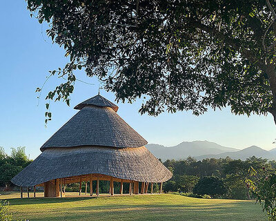 chiangmai life architects builds bamboo 'meditation cathedral & sunset sala' in thailand