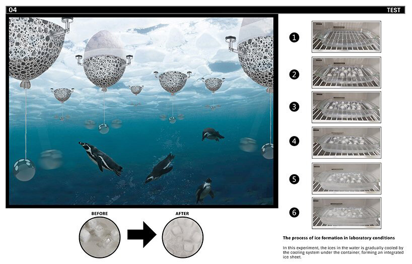 sajjad navidi's 'penguin protection system' controls the melting of polar ice designboom