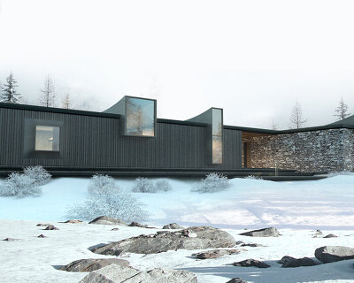 antony gibbon punctuates his andorra house with figural window volumes