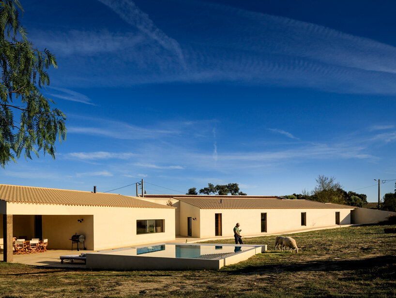 bica arquitectos combines two contiguous volumes into 'house in alentejo' in rural portugal